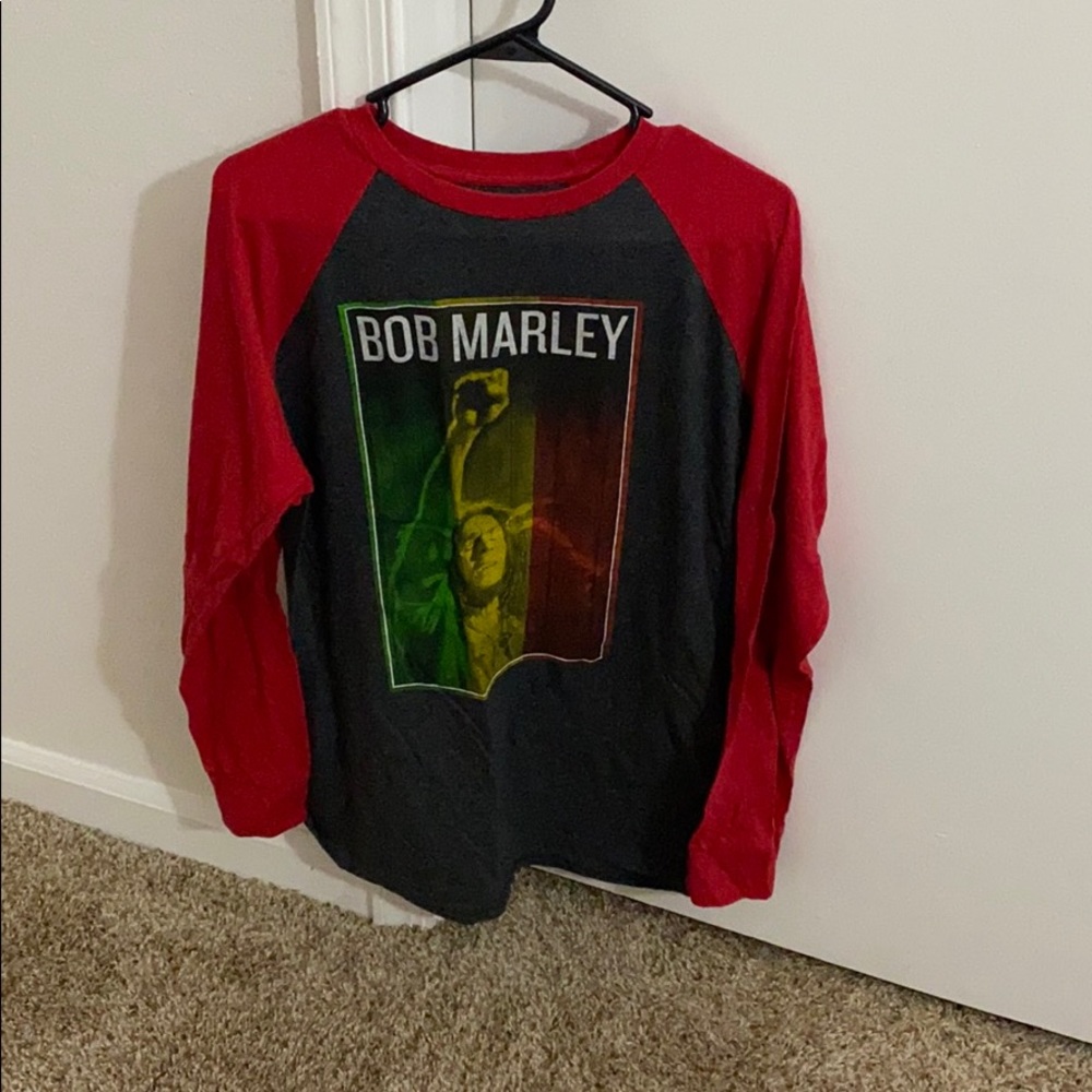 Bob Marley red and grey long sleeve